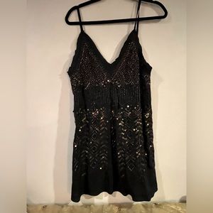 Beautiful NWT Intimately Free People black beaded slip dress sz medium